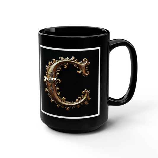 Black Mug with Initial "C"
