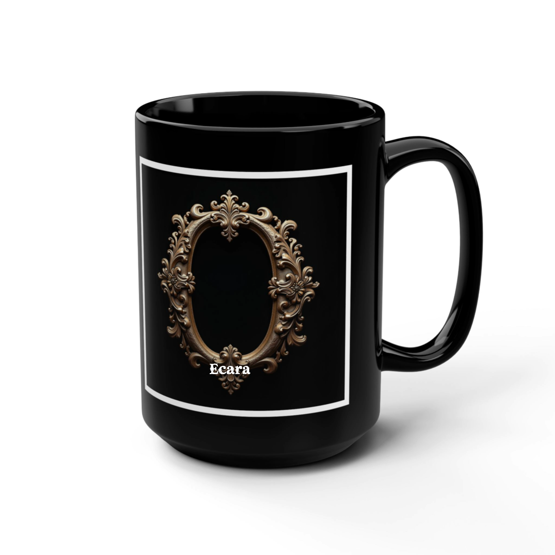 Black Mug with Initial "O"
