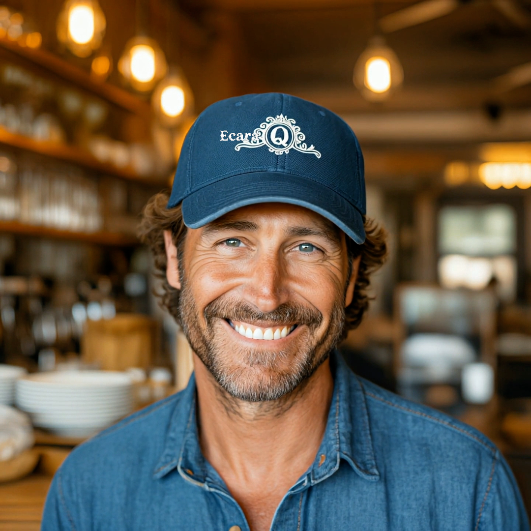 Embroidered Letter Q Denim Hat