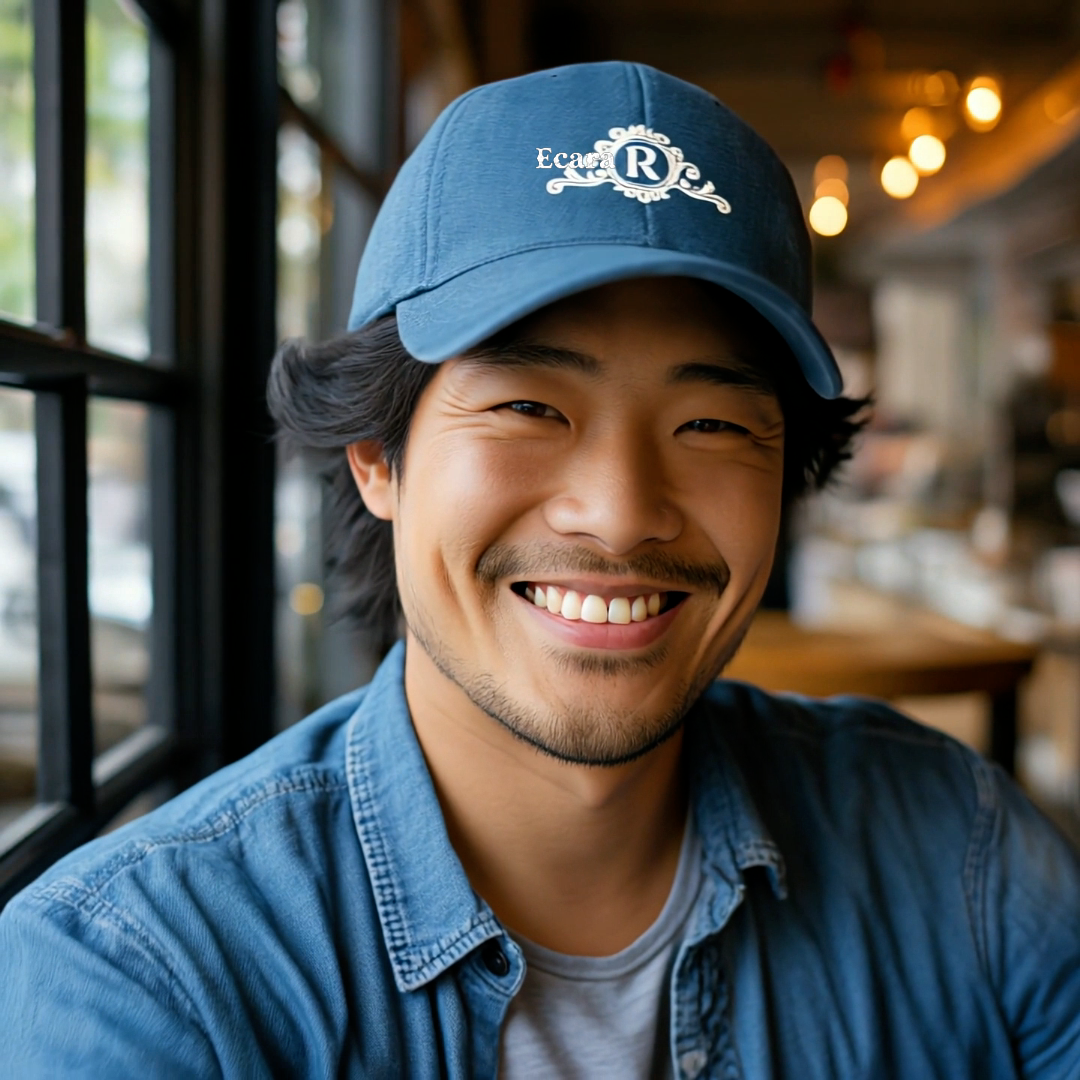 Embroidered Letter R Denim Hat