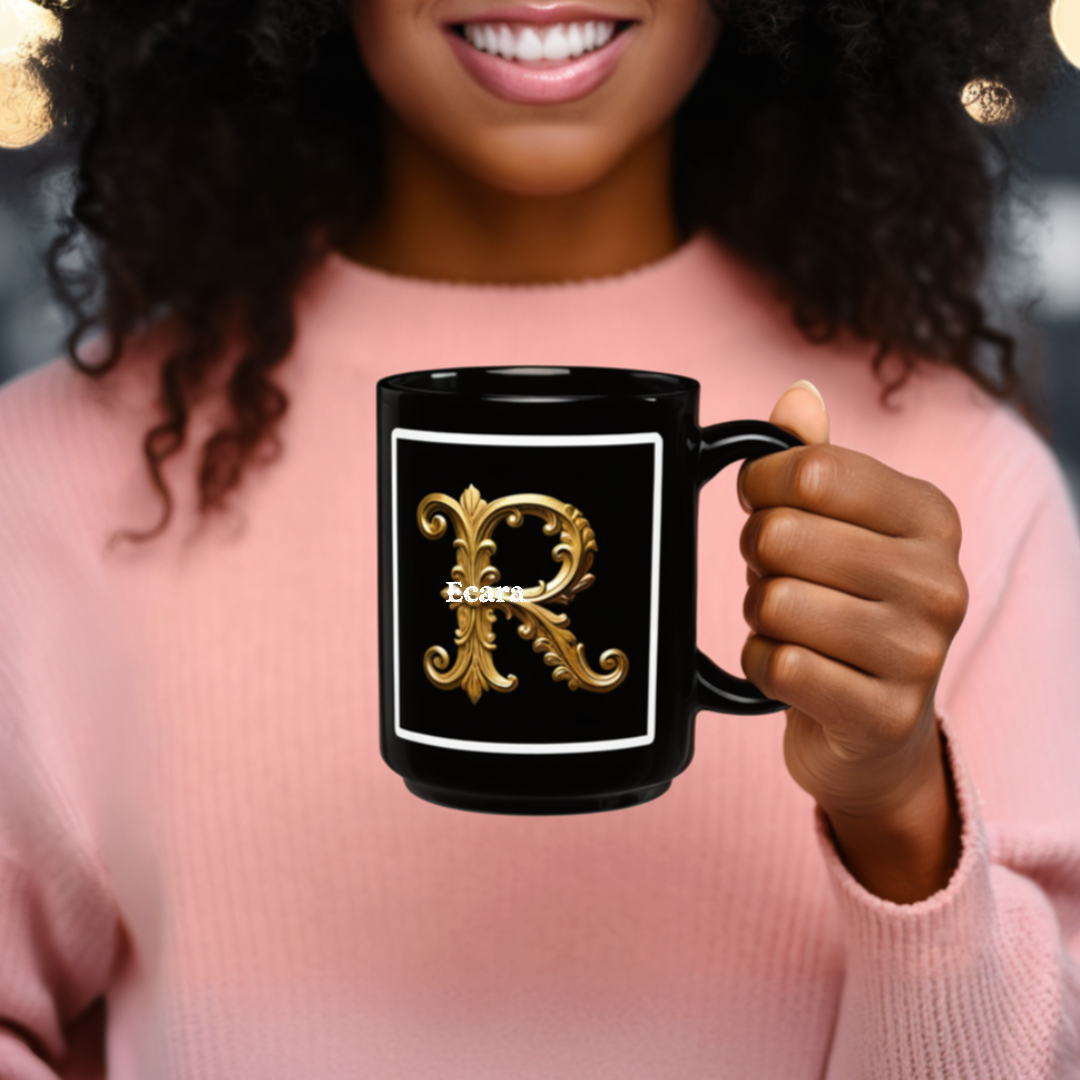 Black Mug with Initial "R"