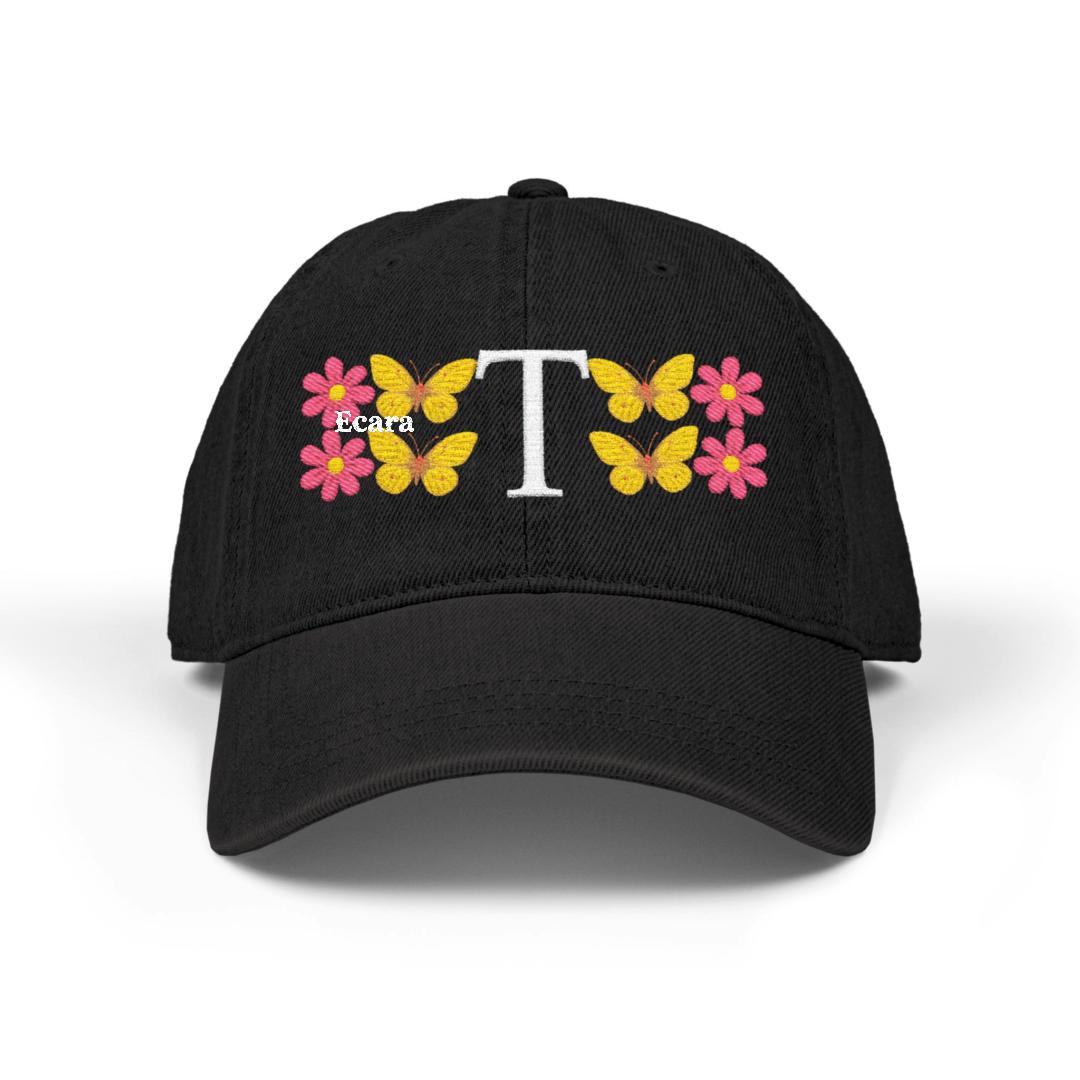Embroidered Letter T Denim Hat