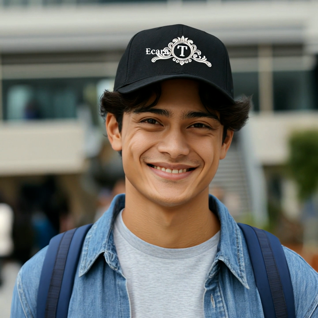 Embroidered Letter T Denim Hat