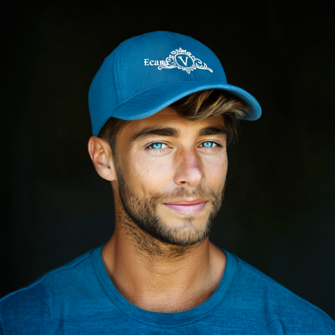 Embroidered Letter V Denim Hat