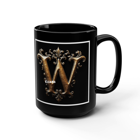 Black Mug with Initial "W"