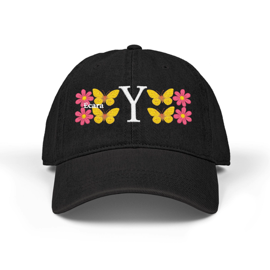 Embroidered Letter Y Denim Hat