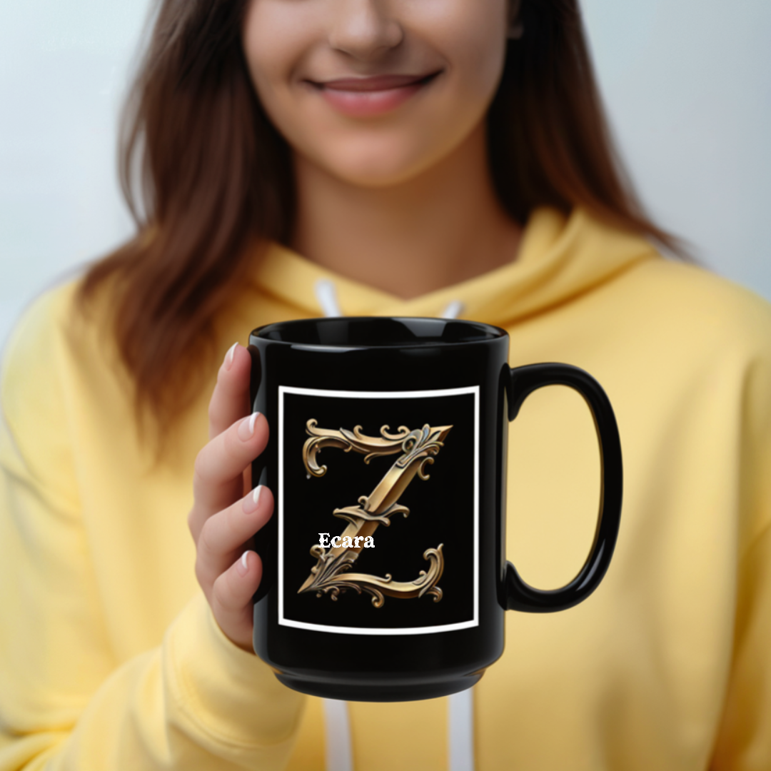 Black Mug with Initial "Z"