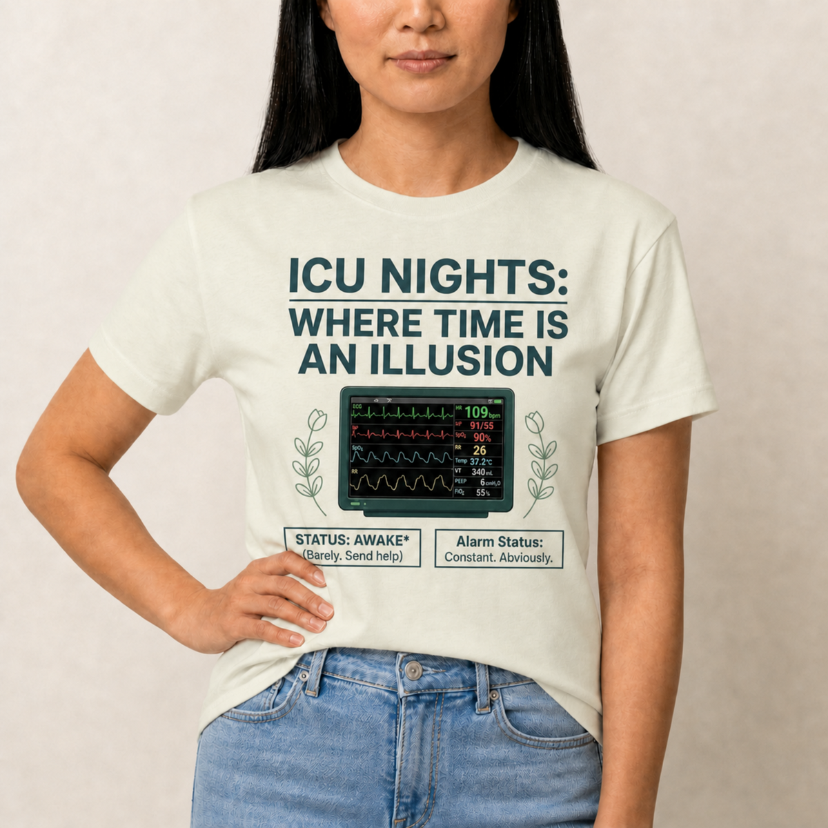 ICU Nights: Time Is an Illusion Nurse T-shirt