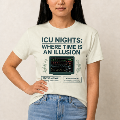 ICU Nights: Time Is an Illusion Nurse T-shirt