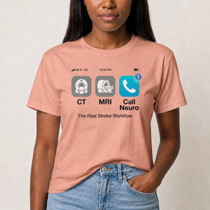 The Real Stroke Workflow Neuro Nurse T-shirt