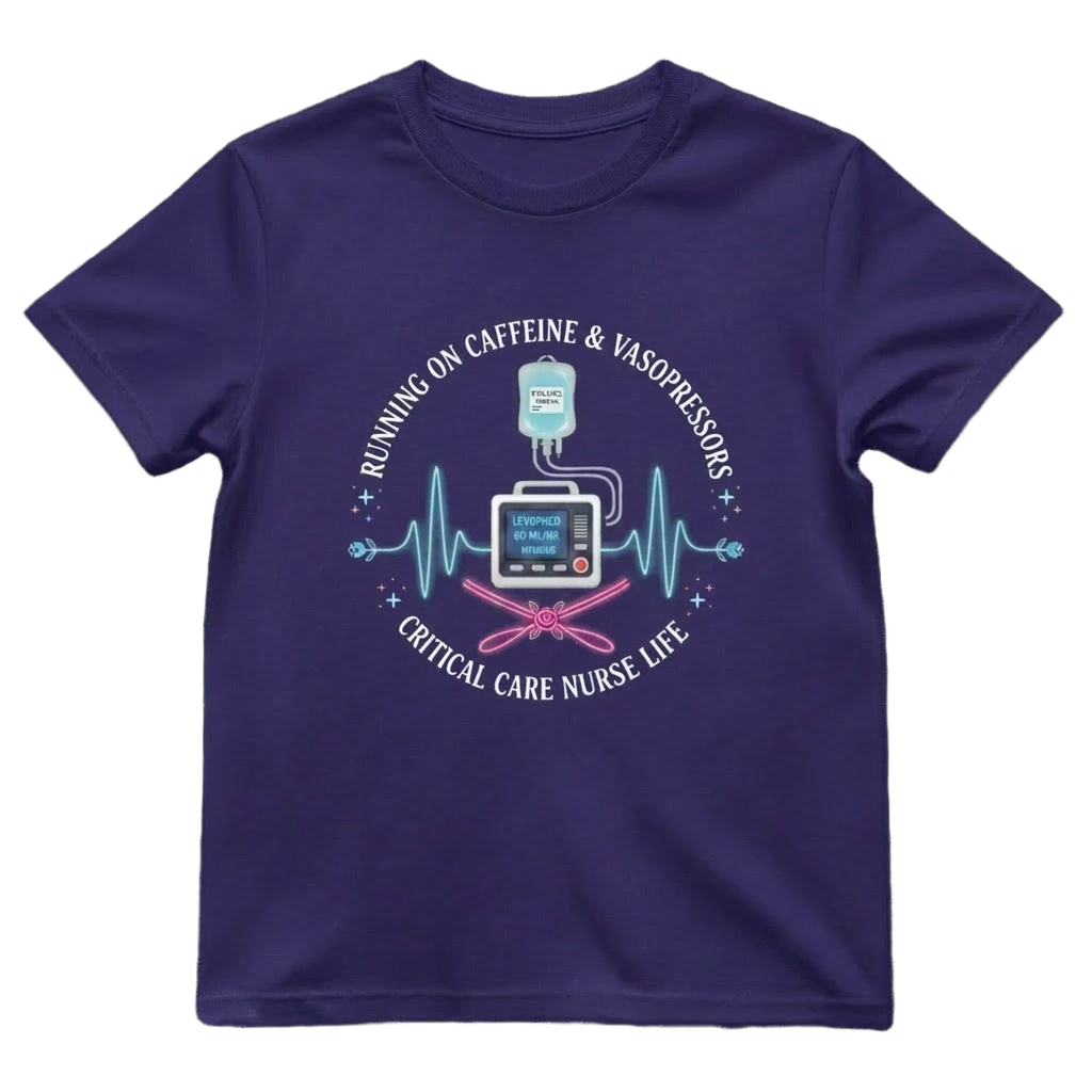 Caffeine & Vasopressors ICU Nurse Shirt | Ecara Living