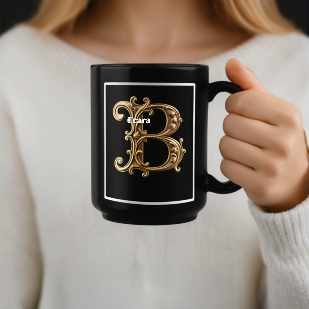 Black Mug with Initial "B"